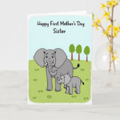 Carte de la famille éléphant mat (Fleur jaune)
