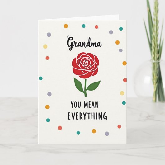 Carte de la Fête Affectueuse de Mamie Rose (Devant)
