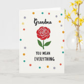 Carte de la Fête Affectueuse de Mamie Rose (Fleur jaune)
