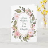 Carte de la Fête de la Fille de Rose rose (Fleur jaune)