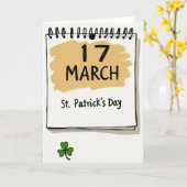 Carte de la fête de la Saint-Patrick du 17 mars (Fleur jaune)