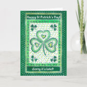 Carte de la fête de la Saint Patrick du shamrock (Devant)