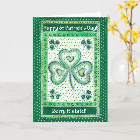 Carte de la fête de la Saint Patrick du shamrock (Fleur jaune)