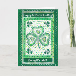 Carte de la fête de la Saint Patrick du shamrock