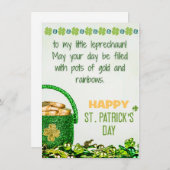 Carte de la fête de la Saint-Patrick pour fille - (Devant / Derrière)