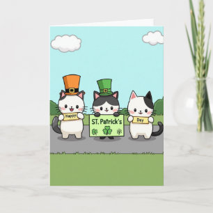 Carte de la Fête de la Saint-Patrick pour les chat