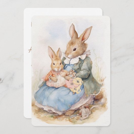 Carte de la Fête de Peter Mère Rabbit (Devant / Derrière)