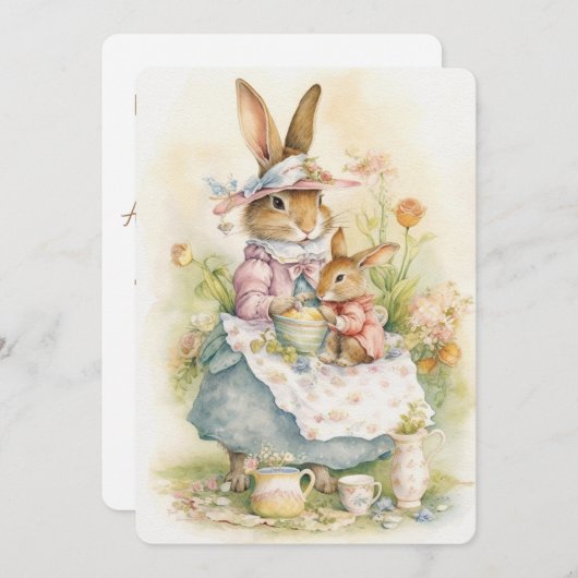 Carte de la Fête de Peter Mère Rabbit (Devant / Derrière)