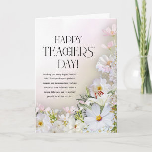 Carte de la Fête des Enseignants à Fleurs au Paste