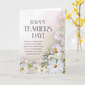 Carte de la Fête des Enseignants à Fleurs au Paste (Fleur jaune)
