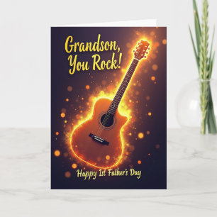 Carte de la Fête des Fils à la Guitare Brillante