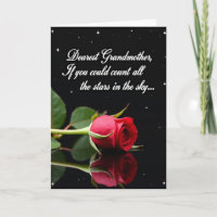Carte de la Fête des Grands-Mères Rose Écarlate