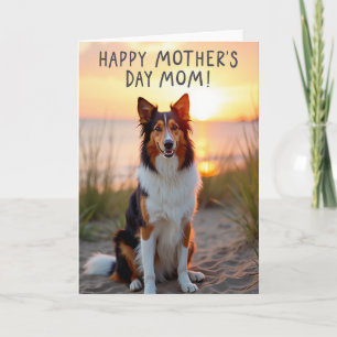 Carte de la fête des mamans Chien de l'heure dorée