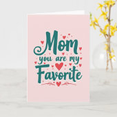 Carte de la fête des mamans écriture sarcelle (Fleur jaune)