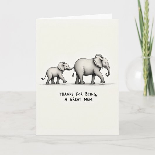 Carte de la Fête des Mamans Éléphants (Devant)