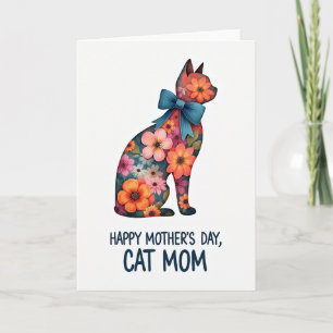 Carte de la fête des mamans félines botaniques