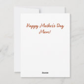 Carte de la fête des mères (Dos)