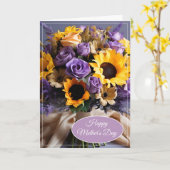 Carte de la fête des mères (Fleur jaune)