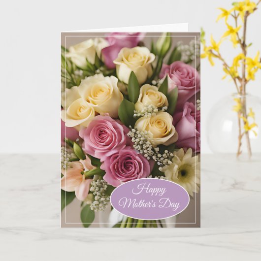 Carte de la fête des mères (Fleur jaune)