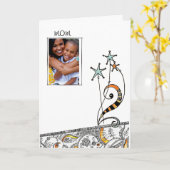 Carte de la fête des mères (Fleur jaune)