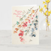 Carte de la fête des mères à cascade florale (Fleur jaune)