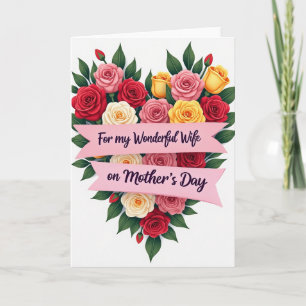 Carte de la Fête des Mères à Fleurs à Points de Po