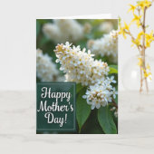 Carte de la fête des mères à fleurs blanches (Fleur jaune)