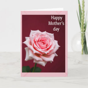 Carte de la fête des mères à fleurs rose à pois