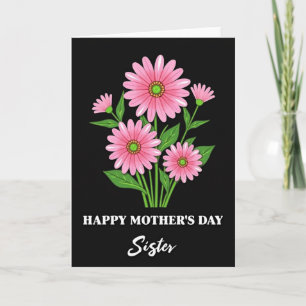Carte de la fête des mères à fleurs roses
