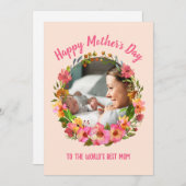 Carte de la Fête des Mères "À la meilleure maman d (Devant / Derrière)