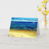 Carte de la fête des mères à la plage (Fleur jaune)