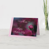 Carte de la fête des mères à rosebud rose (Devant)