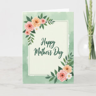 Carte de la fête des mères à texture aquarelle