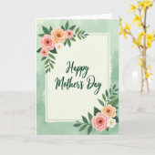 Carte de la fête des mères à texture aquarelle (Fleur jaune)