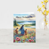 Carte de la fête des mères amérindienne (Fleur jaune)