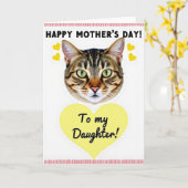 Carte de la Fête des Mères au Chat Emeraude (Fleur jaune)