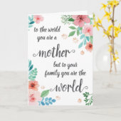 Carte de la Fête des Mères, au monde vous êtes une (Fleur jaune)