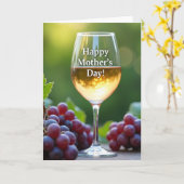 Carte de la Fête des Mères au vin rosé (Fleur jaune)