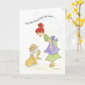Carte de la fête des mères avec chat (Fleur jaune)