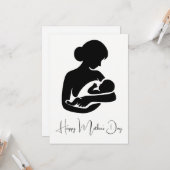 Carte de la Fête des mères avec nouveau-né (Devant/Arrière en situation)