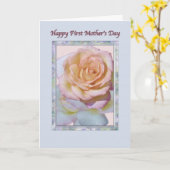 Carte de la fête des mères avec Rose de la paix (Fleur jaune)