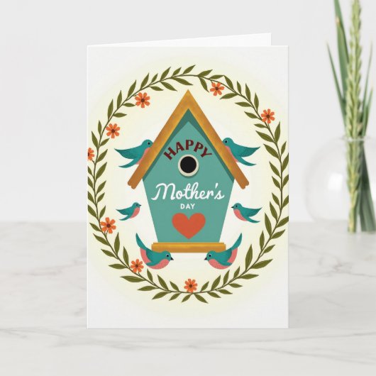 Carte de la fête des mères avec une maisonnette sa (Devant)