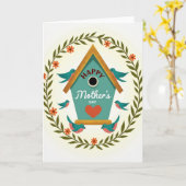 Carte de la fête des mères avec une maisonnette sa (Fleur jaune)
