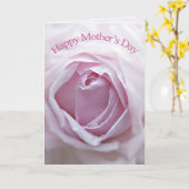 Carte de la fête des mères avec une rose rose (Fleur jaune)