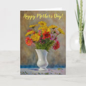 Carte de la fête des mères avec vase de fleurs de  (Devant)