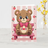 Carte de la fête des mères Bear Hug (Fleur jaune)