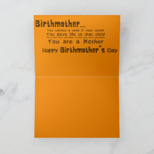 Carte de la fête des mères biologiques