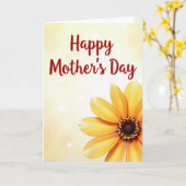 Carte de la fête des mères Bokeh Bloom (Fleur jaune)