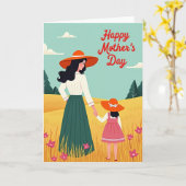 Carte de la Fête des Mères Champ Doré (Fleur jaune)