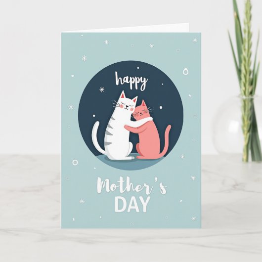 Carte de la Fête des Mères Chat Affectueux (Devant)